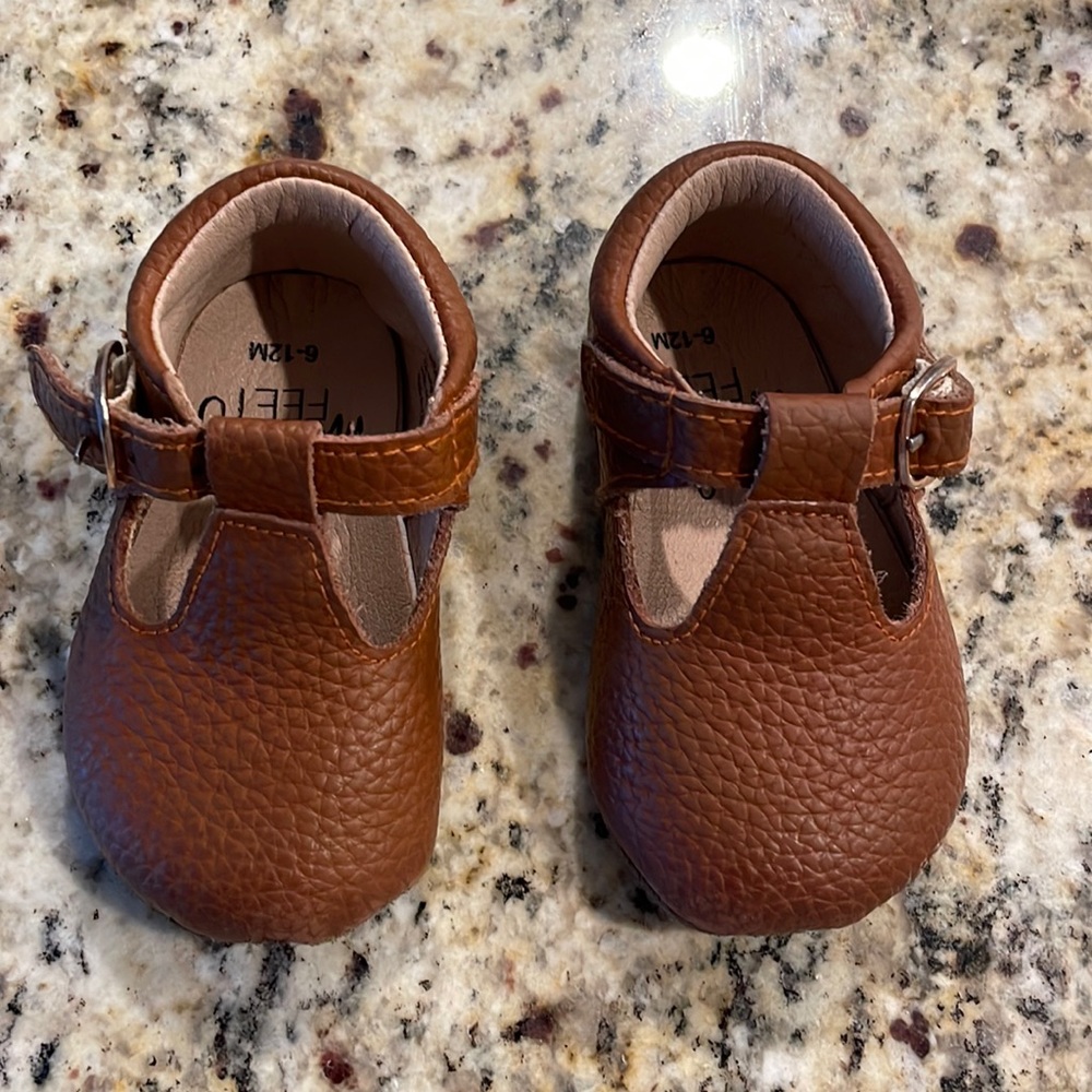 Weathered brown unisex baby shoes, 6/12m
